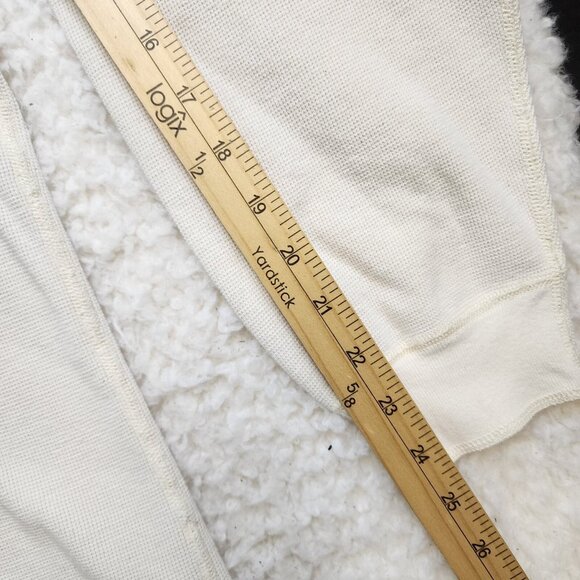 Lands End Thermal Henley Dexter Kill Shirt XL Reg White Waffle Knit Base Layer - Picture 3 of 7